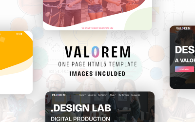Valorem är en kreativ HTML5-mall för en sida