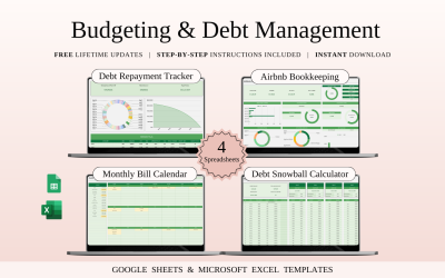 Budgeting and Debt Management | Spreadsheet Templates Excel and Google Sheets