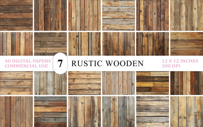 Farmhouse Rustic Wood Backgrounds | 40 Warm Brown Plank JPG Textures for Digital &amp;amp; Print