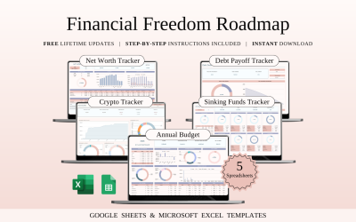 Financial Freedom Roadmap  | Spreadsheet Templates Excel and Google Sheets