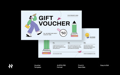 Flat Vector Back to School Voucher