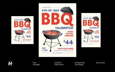 Moderne Flyer-Vorlage zum 4. Juli