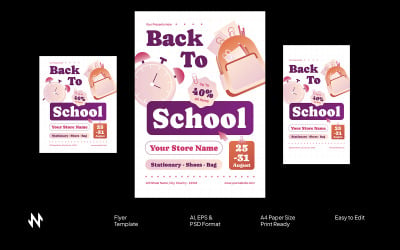 Moderne Flyer-Vorlage zum Schulanfang