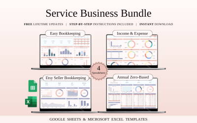 Pack Entreprise de Services | Modèles de feuilles de calcul Excel et Google Sheets