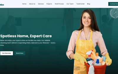 Priştine – Modern Temizlik Hizmeti HTML Açılış Sayfası Şablonu