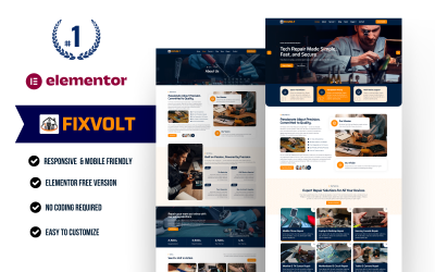 FixVolt Tech – Kit per la riparazione di gadget ed elettronica su WordPress Elementor