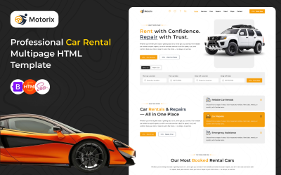 Motorix - Multipurpose Car Repair & Rental Services HTML Template