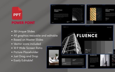 Fluence üzleti PowerPoint sablon