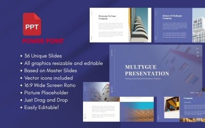 MULTYGUE Шаблон многоцелевой презентации PowerPoint для бизнеса
