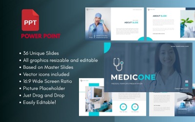 Шаблон медицинской презентации PowerPoint MEDICONE