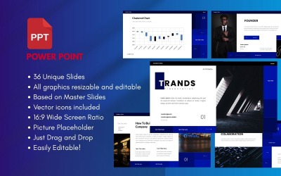 Шаблон PowerPoint для бизнеса «Тренды»
