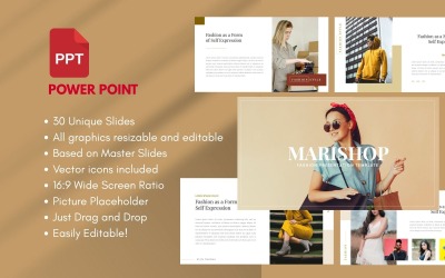 Шаблон презентации моды MARISHOP