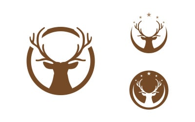 Deer head vector Logo icon illustration design template v1.3