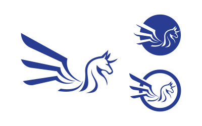 Pegasus logotyp ikon silhuett Logotypdesignmall v.2