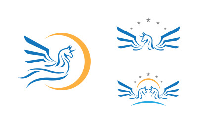 Силуэт логотипа Pegasus Шаблон дизайна логотипа v.1