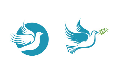 Bird wing dove icon logo design vector illustration template v1.12