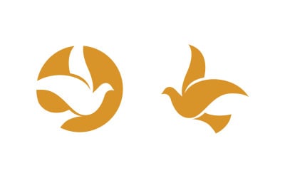 Bird wing dove icon logo design vector illustration template v1.14