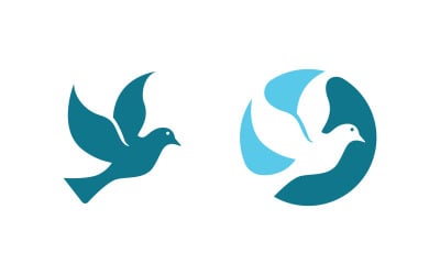Bird wing dove icon logo design vector illustration template v1.6