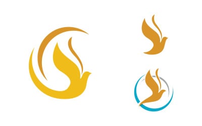 Bird wing dove icon logo design vector illustration template v1.8
