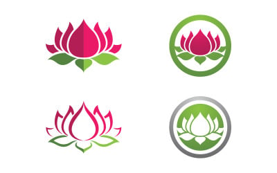 Logo Lotus flower Beauty Salon Cosmetic skincare vector icon v.6