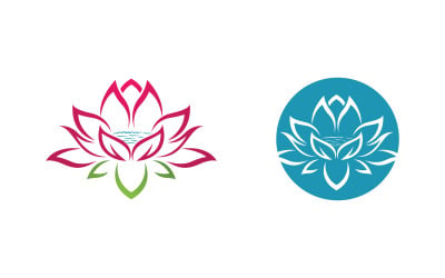 Logo Lotus flower Beauty Salon Cosmetic skincare vector icon v.9