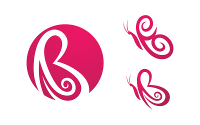 Szablon projektu ikony logo Butterfly Beauty Vector v.15