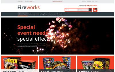 "Magasin des feux d'artifice" thème Magento adaptatif #53032
