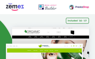 "Organic Cosmetics - Make Up Store Template" - адаптивний PrestaShop шаблон №53007