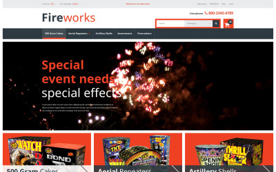 Tema de Fireworks Store Magento