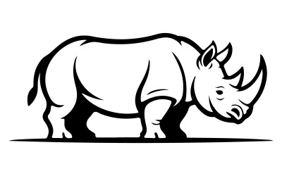 A logo design of a Rhinoceros
