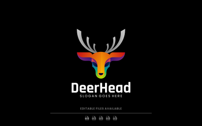 Modern Gradient Dear Head Logo Design