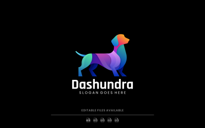 Modern Gradient Dog Logo Design