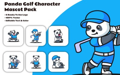 Panda Golf Mascot Logo Design