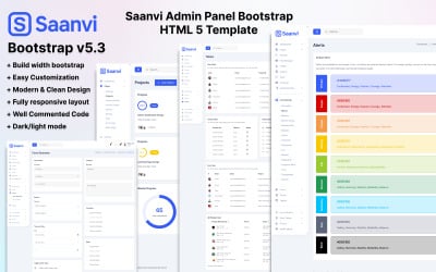 Saanvi - Painel de Administração Bootstrap HTML 5 Template Painel de Administração Multiuso Abrangente