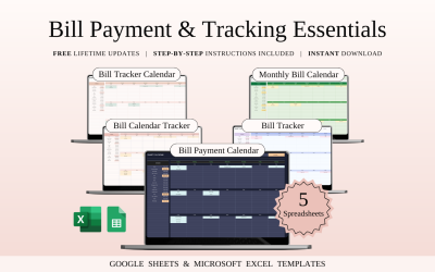 Bill Payment and Tracking Essentials | Spreadsheet Templates Excel and Google Sheets