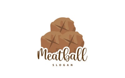 Meatball Logo Vector Food Brand Design V1