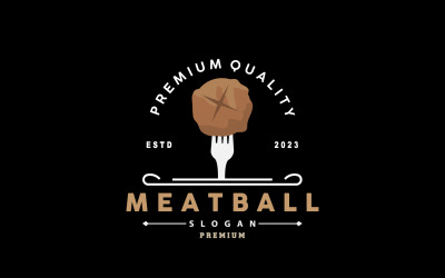 Meatball Logo Vector Food Brand Design V2
