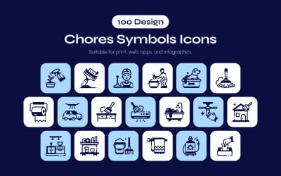 Modern Chores Symbol Icon Set