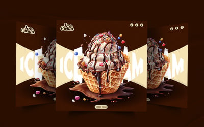 Restaurant chocolate dessert promotional social media post design