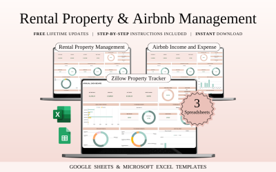 Správa nemovitostí k pronájmu a Airbnb | Šablony tabulek pro Excel a Google Tabulky
