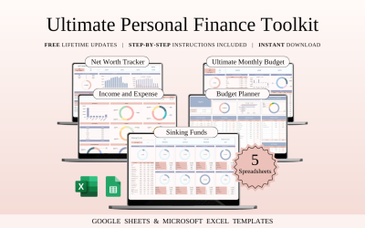 Ultimate Personal Finance Toolkit | Spreadsheet Templates Excel and Google Sheets