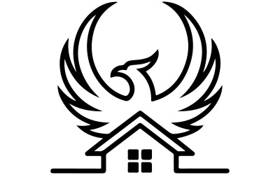 Black drawing of a fish with an umbrella Template Design