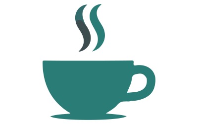 A logo design featuring a steaming coffee cup