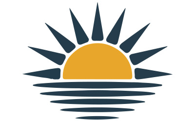 En logotypdesign med en stiliserad soluppgång
