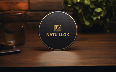 Daire Mockup | altın daire logo mockup | daire pano mockup