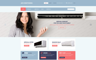 "Free Air Conditioning VirtueMart Template" VirtueMart Template №53167