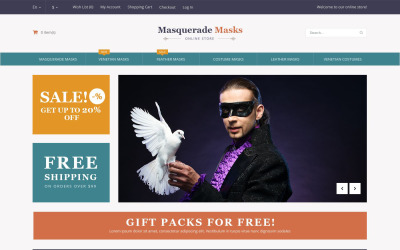 "Masques de mascarade" thème Magento adaptatif #53176