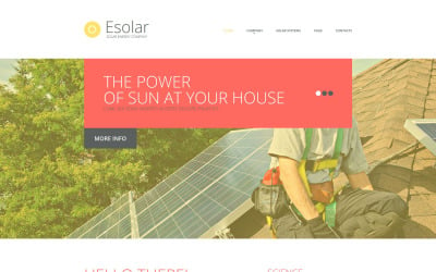 Modello di sito Web di energia solare