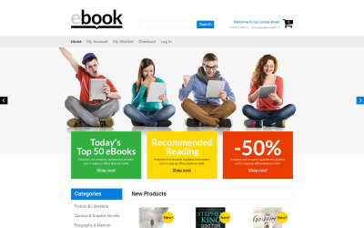 Продажа электронных книг Magento Theme