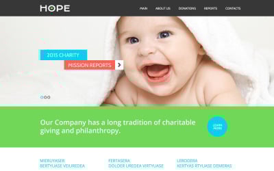 Responsieve websitesjabloon voor liefdadigheid
